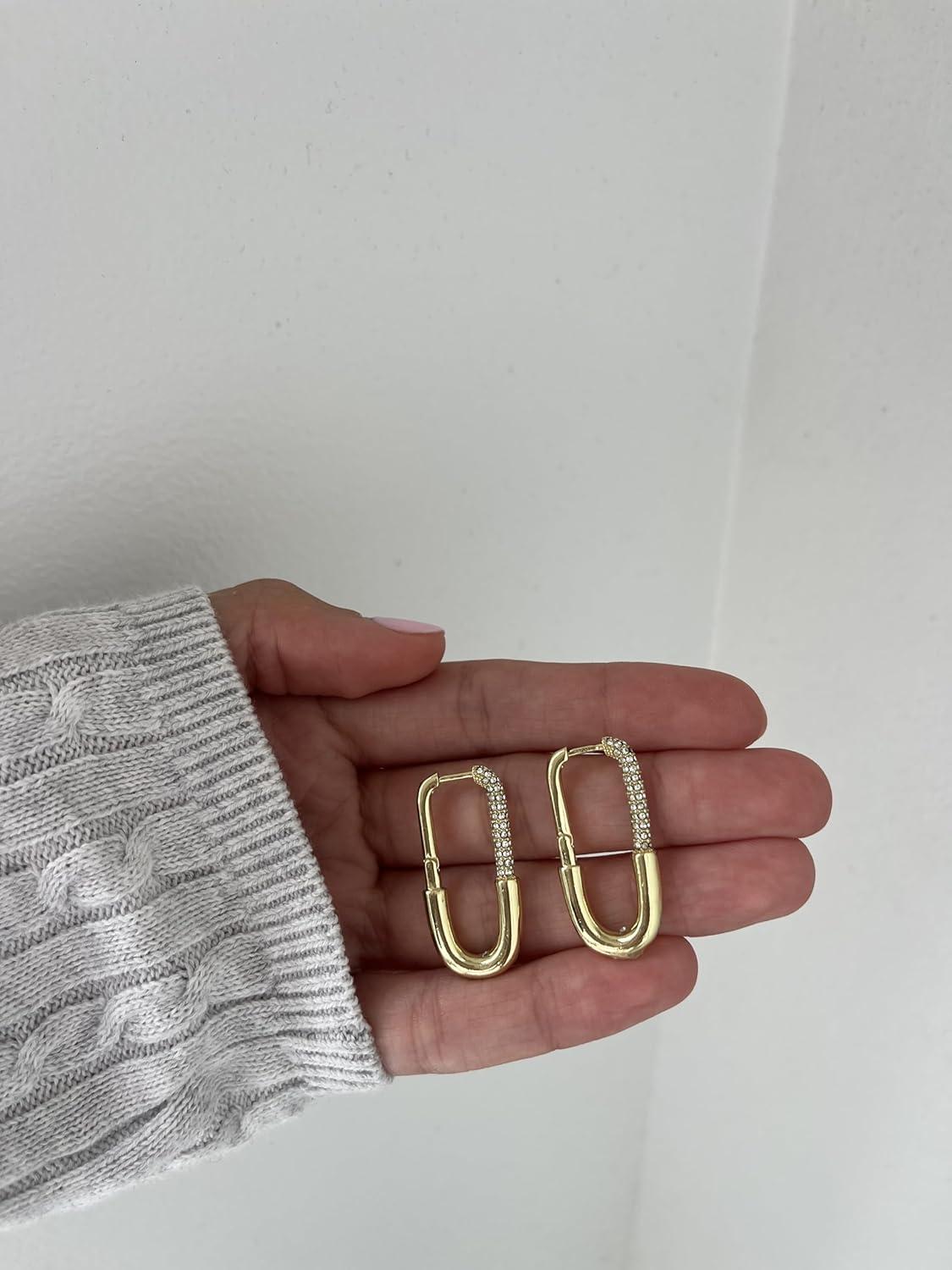 imageBaubleBar Liza Hoop Earrings GoldPave