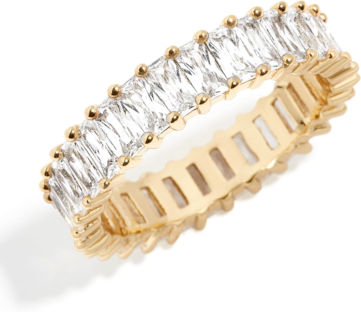 imageBaubleBar Mini Alidia Cubic Zirconia GoldPlated Brass RingClear