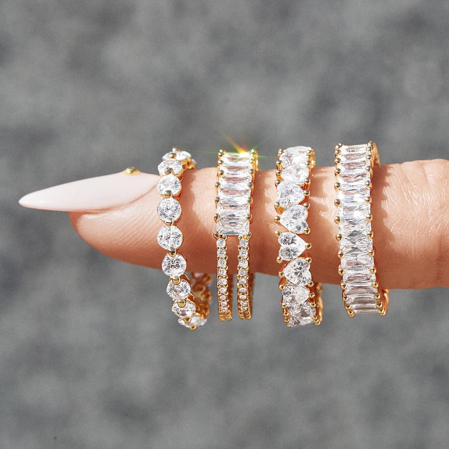 imageBaubleBar Mini Alidia Cubic Zirconia GoldPlated Brass RingClear