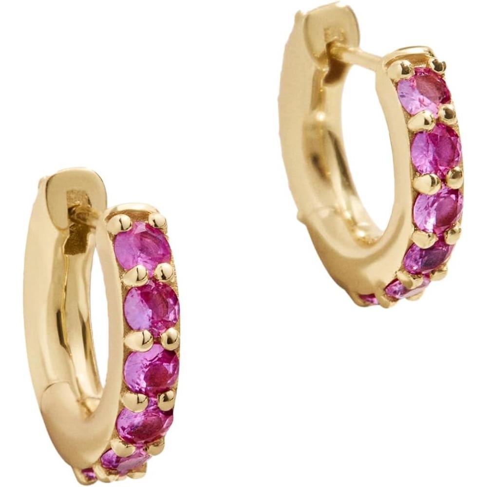 imageBaubleBar 18K GoldPlated Sterling Silver Birthstone Huggie EarringsRubyColored