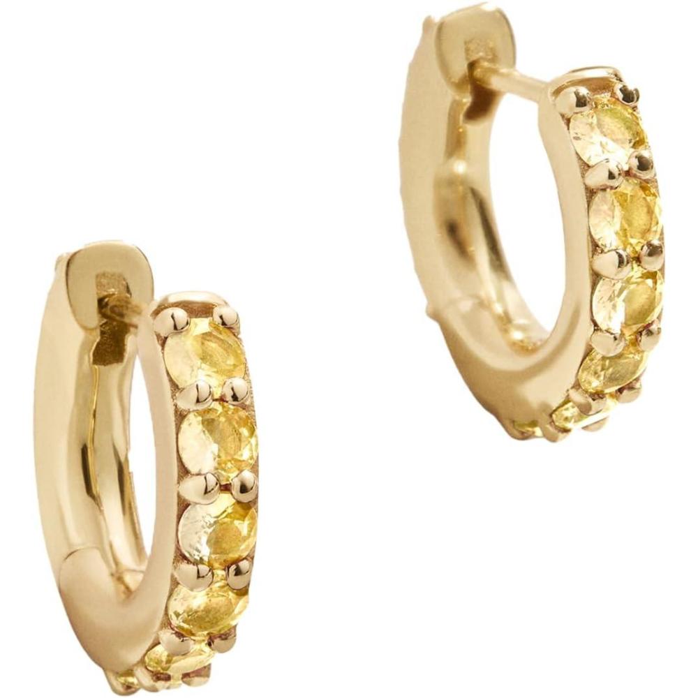 imageBaubleBar 18K GoldPlated Sterling Silver Birthstone Huggie EarringsTopazColored