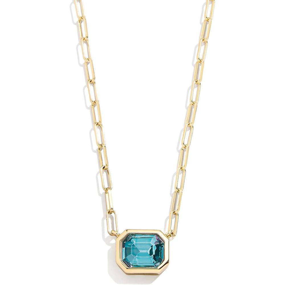 imageBaubleBar Blythe Birthstone Pendant Necklace for Women on a Delicate Paperclip Chain Fashion Jewelry Meaningful Gifts for Women Perfect for the HolidaysTurquoise