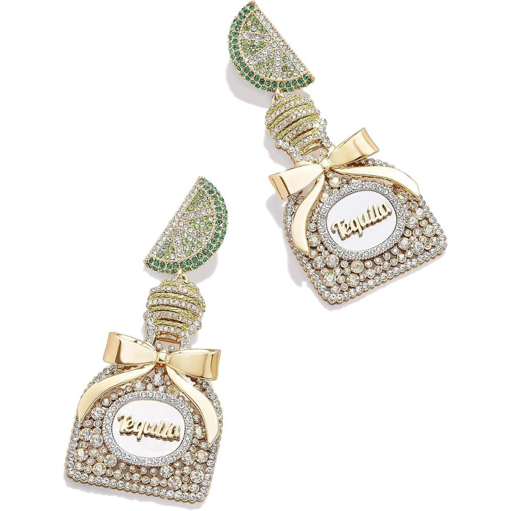 imageBaubleBar Food ampamp DrinkThemed Statement Earrings Novelty Earrings for Women Costume JewelryTequila Bottle  Set of 2