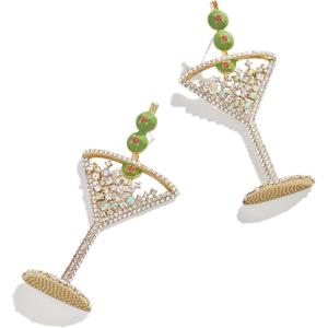 BaubleBar Food & Drink-Themed Statement Earrings, Novelty Earrings for Women, Costume Jewelry(Dirty Martini – Set of 2)
