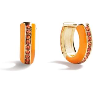 BaubleBar Hoop Earrings for Women, Fashion Jewelry, Beautiful and Giftable Earrings(Light Orange (Huggie))