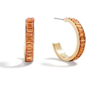 BaubleBar Hoop Earrings for Women, Fashion Jewelry, Beautiful and Giftable Earrings(Orange (Hoop))