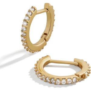 BaubleBar Huggie Earrings, Trendy Gift, Fashion Jewelry, Gold-Plated Earrings for Women, Small Hoop Huggie Earring Sets(Niata – Gold)