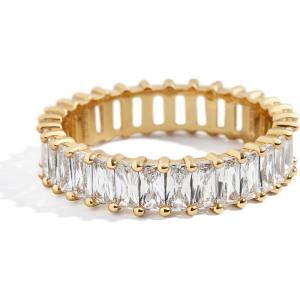 BaubleBar Mini Alidia Cubic Zirconia Gold-Plated Brass Ring(Clear)