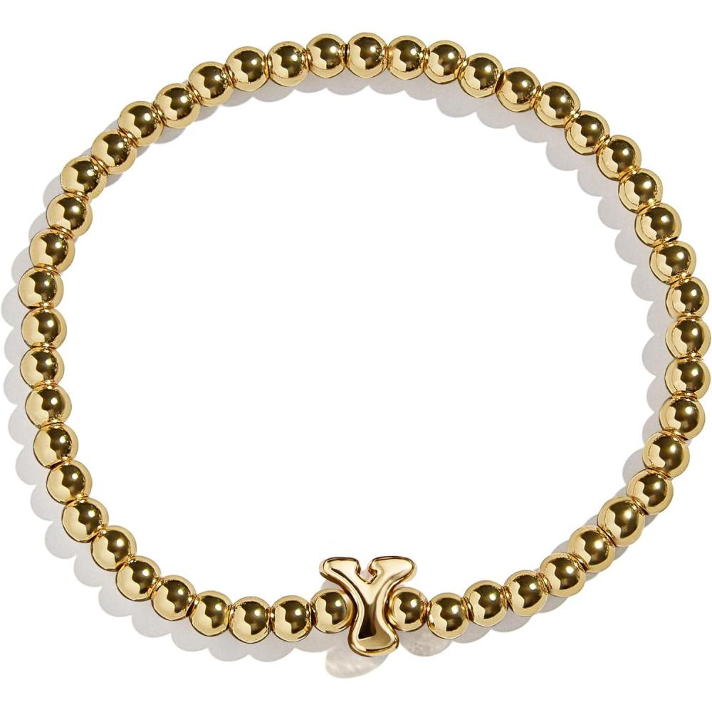 imageBaubleBar Initial Pisa Stretch Bracelet  Personalized GoldPlated Bracelet for Women Beaded Initial Bracelet Stacking Bracelet Custom Ball Bracelet Trendy JewelryLetter Y Solid