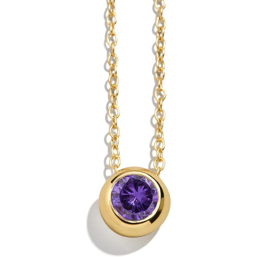 imageBaubleBar 18K GoldPlated Sterling Silver Birthstone Pendant NecklaceAmethystColored