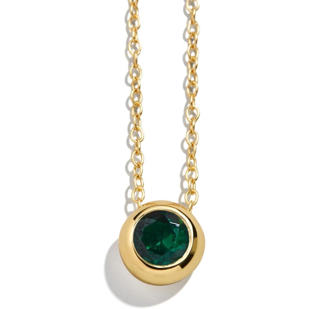 imageBaubleBar 18K GoldPlated Sterling Silver Birthstone Pendant NecklaceEmeraldColored