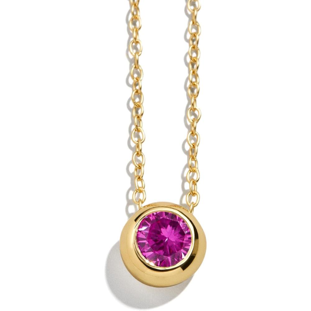 imageBaubleBar 18K GoldPlated Sterling Silver Birthstone Pendant NecklaceRoseColored