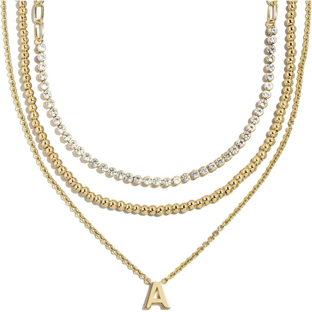 imageBaubleBar Kenna PreLayered Initial Necklace GoldPlated Fashion Jewelry Gifts for Women Beautiful and TrendyA