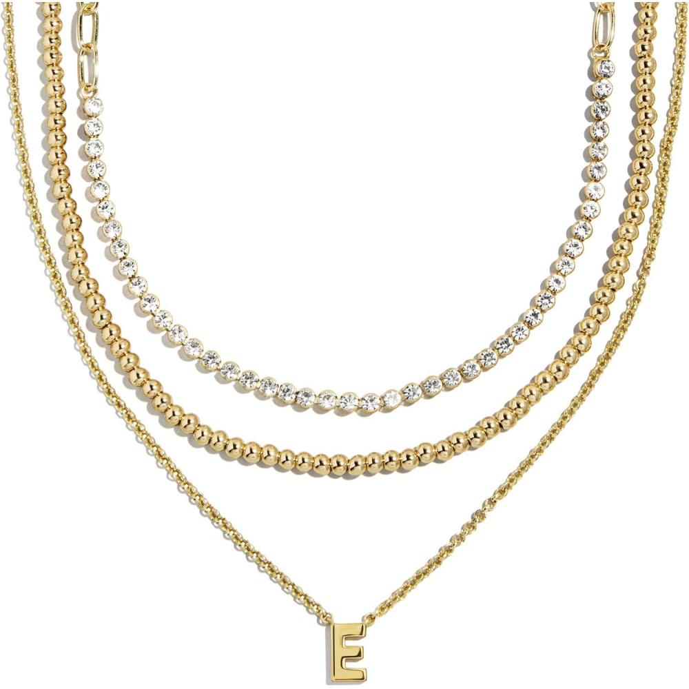 imageBaubleBar Kenna PreLayered Initial Necklace GoldPlated Fashion Jewelry Gifts for Women Beautiful and TrendyE