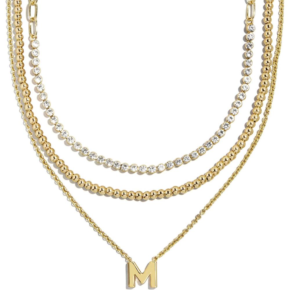 imageBaubleBar Kenna PreLayered Initial Necklace GoldPlated Fashion Jewelry Gifts for Women Beautiful and TrendyM