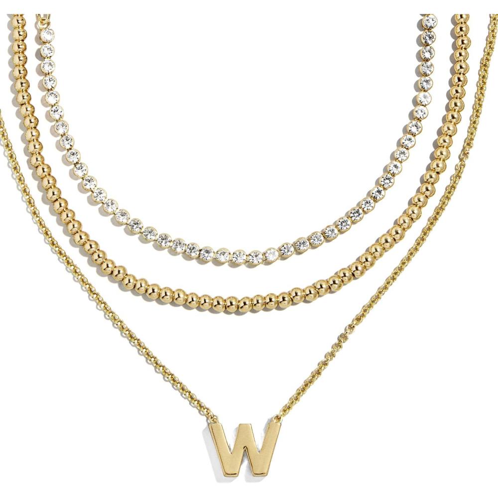 imageBaubleBar Kenna PreLayered Initial Necklace GoldPlated Fashion Jewelry Gifts for Women Beautiful and TrendyW