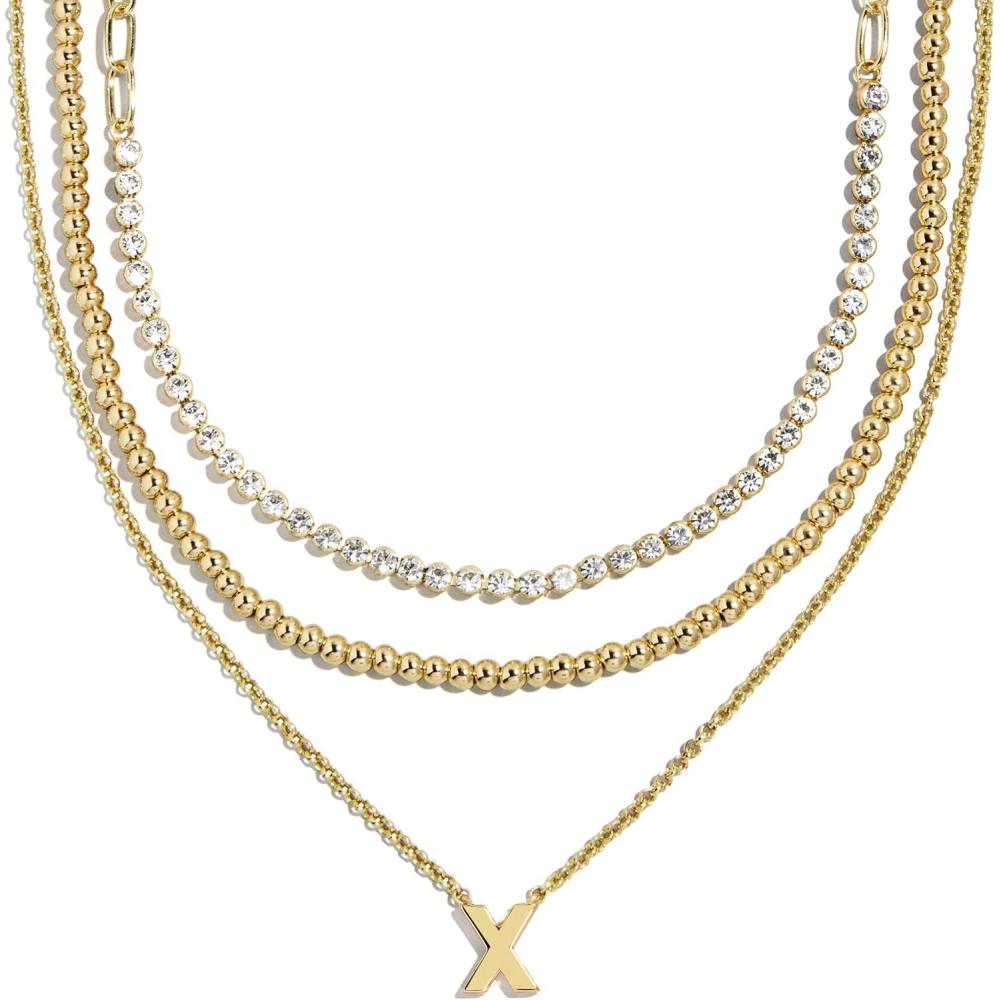imageBaubleBar Kenna PreLayered Initial Necklace GoldPlated Fashion Jewelry Gifts for Women Beautiful and TrendyX