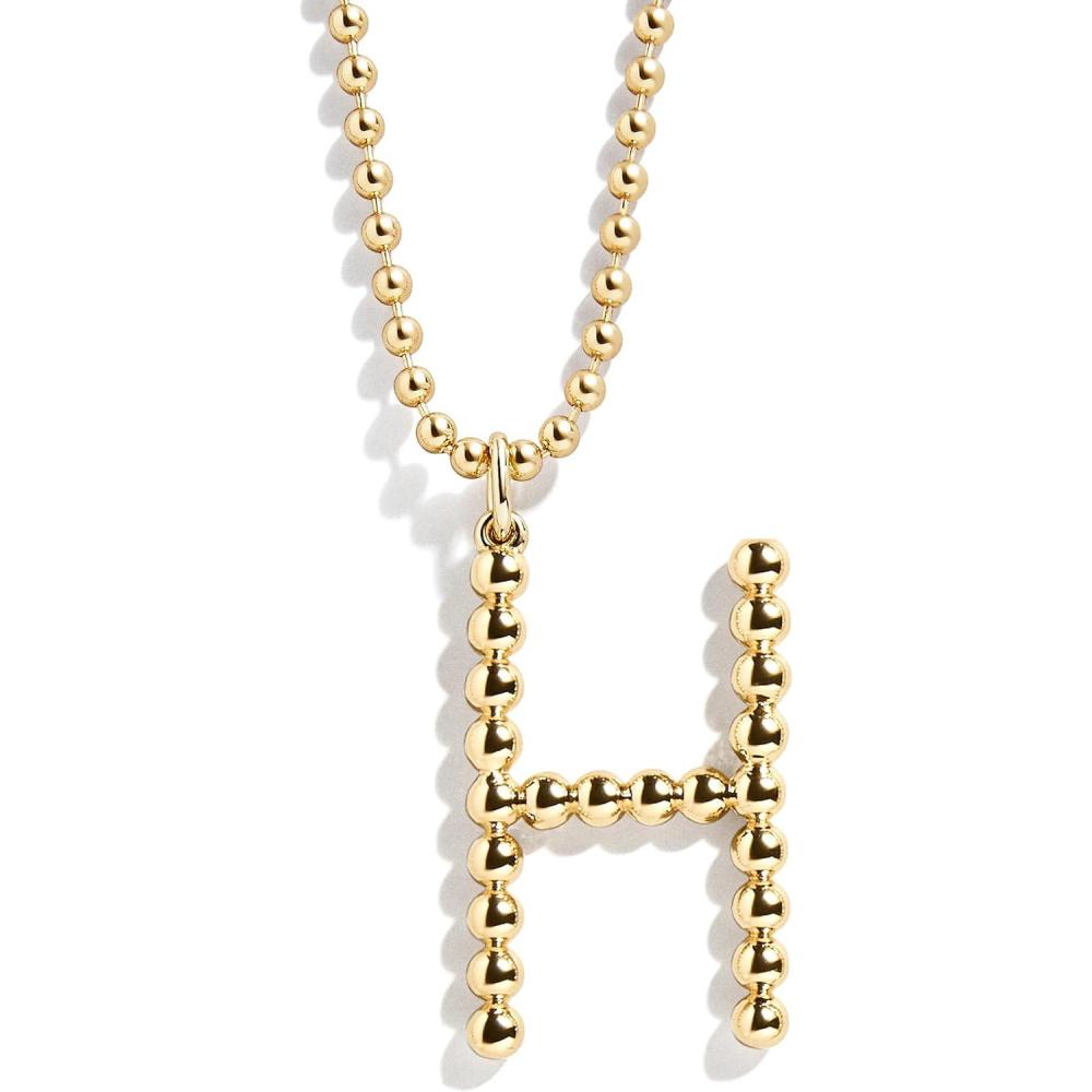 imageBaubleBar Oversized Initial Pisa Necklace for Women GoldPlated Beaded Necklace Perfect Personalized GiftH