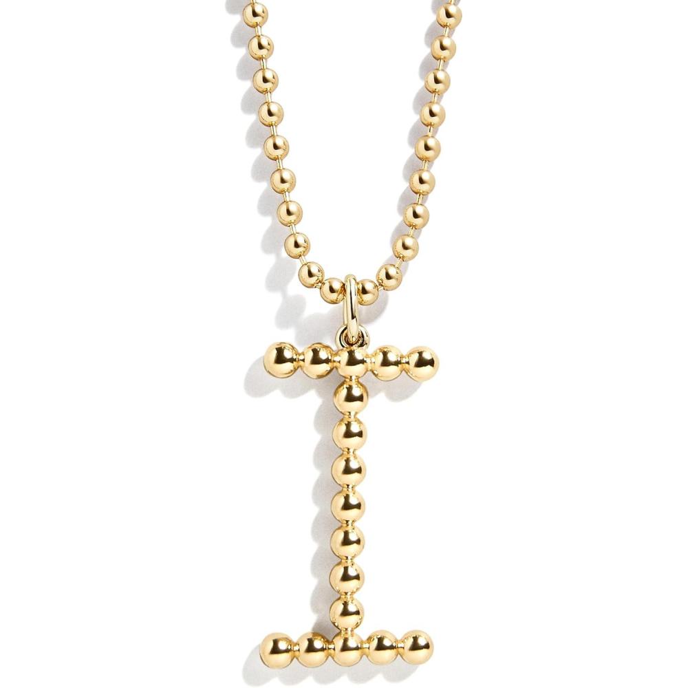 imageBaubleBar Oversized Initial Pisa Necklace for Women GoldPlated Beaded Necklace Perfect Personalized GiftI