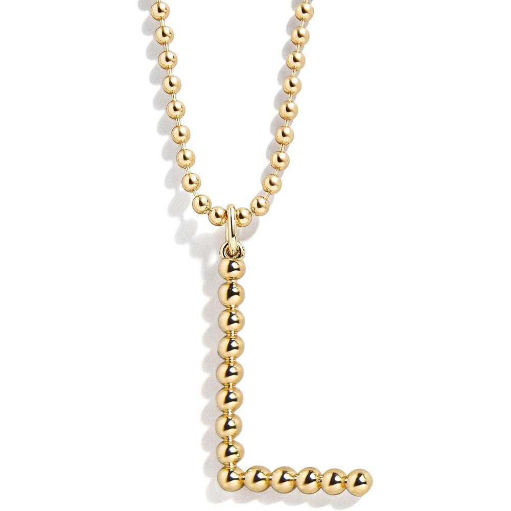 imageBaubleBar Oversized Initial Pisa Necklace for Women GoldPlated Beaded Necklace Perfect Personalized GiftL