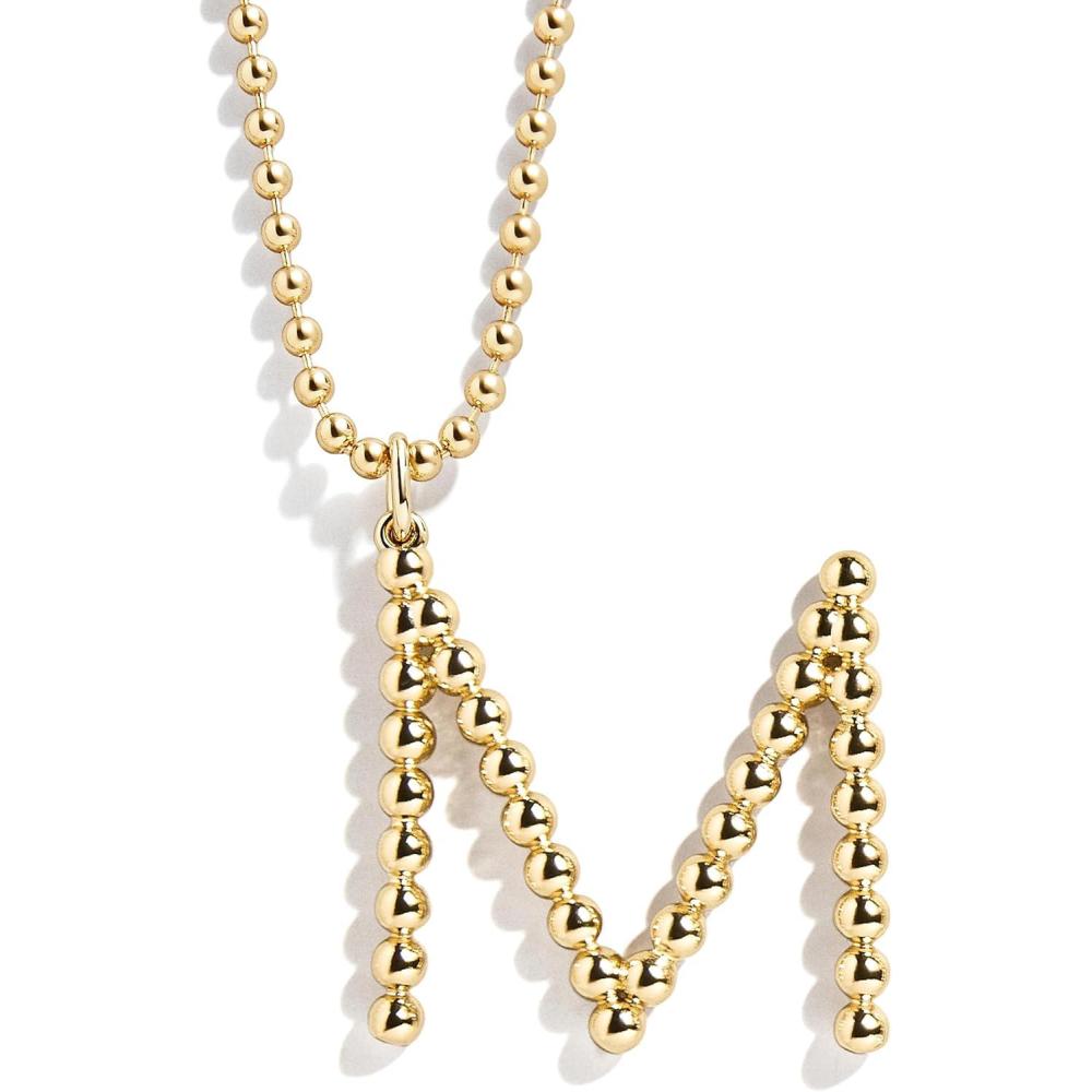 imageBaubleBar Oversized Initial Pisa Necklace for Women GoldPlated Beaded Necklace Perfect Personalized GiftM