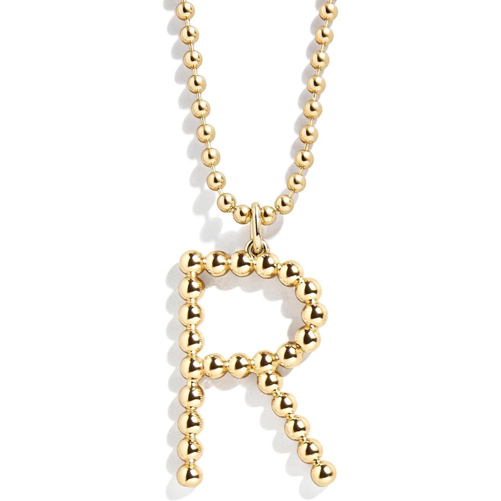 imageBaubleBar Oversized Initial Pisa Necklace for Women GoldPlated Beaded Necklace Perfect Personalized GiftR