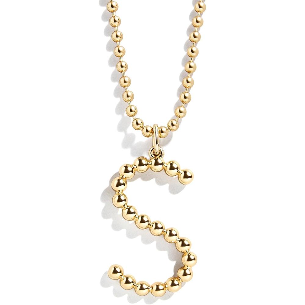 imageBaubleBar Oversized Initial Pisa Necklace for Women GoldPlated Beaded Necklace Perfect Personalized GiftS