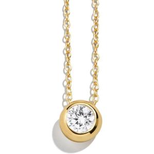 BaubleBar 18K Gold-Plated Sterling Silver Birthstone Pendant Necklace(Crystal-Colored)