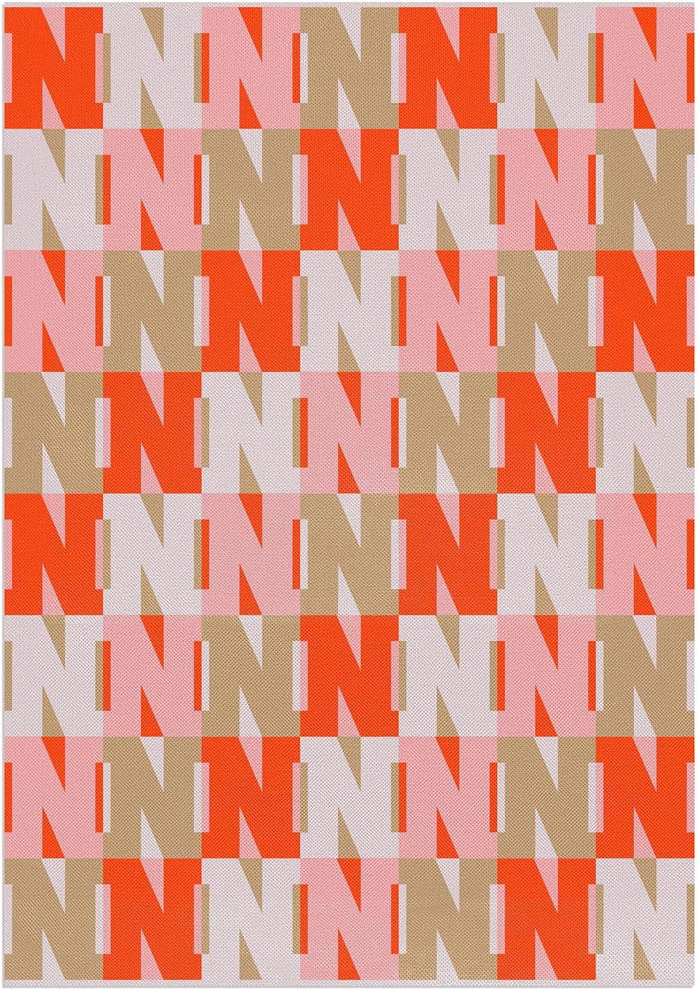 imageBaubleBar On Repeat Custom Throw Blanket NaturalBeige Letter SPinkOrange