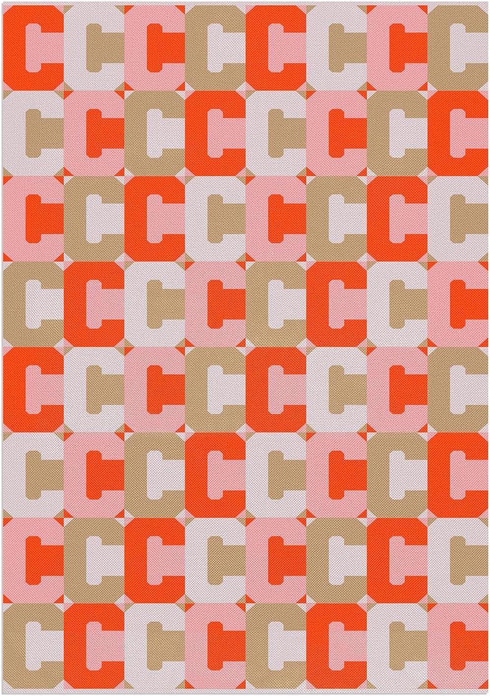 imageBaubleBar On Repeat Custom Throw Blanket NaturalBeige Letter SPinkOrange