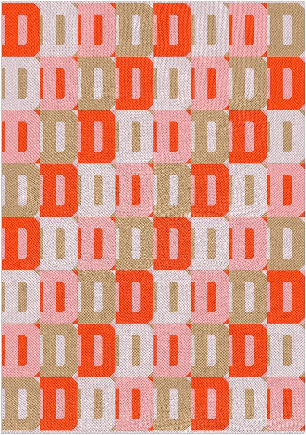 imageBaubleBar On Repeat Custom Throw Blanket NaturalBeige Letter SPinkOrange