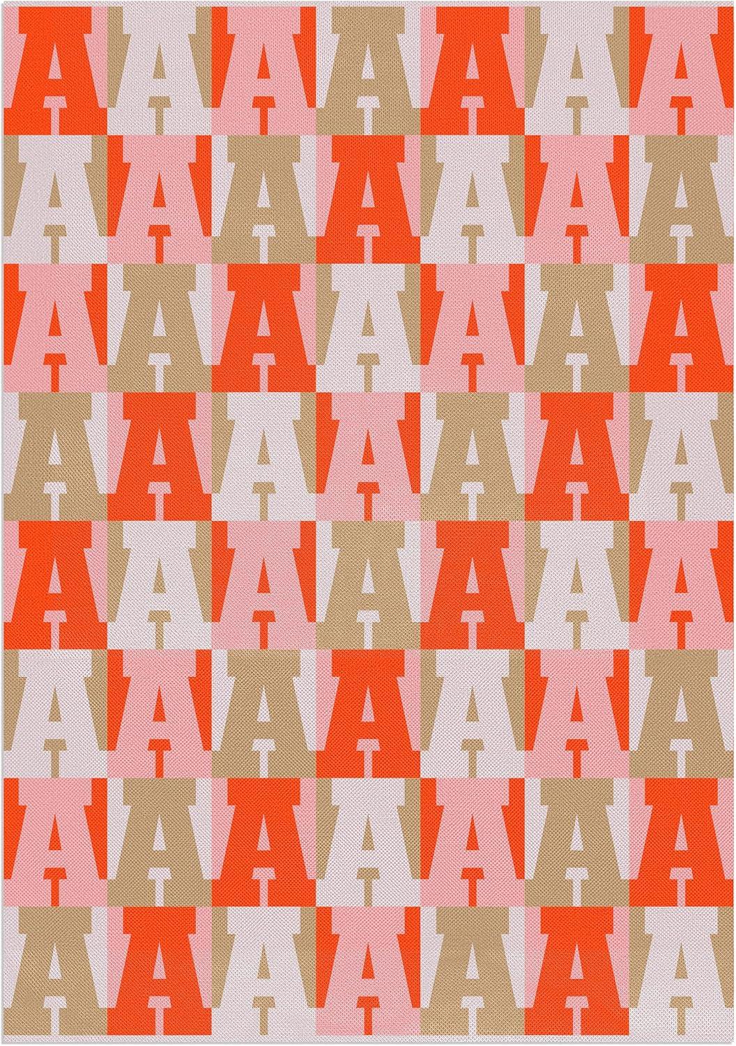 imageBaubleBar On Repeat Custom Throw Blanket NaturalBeige Letter SPinkOrange