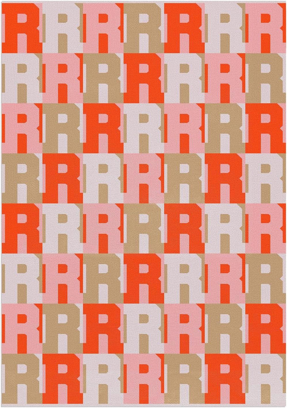 imageBaubleBar On Repeat Custom Throw Blanket NaturalBeige Letter SPinkOrange