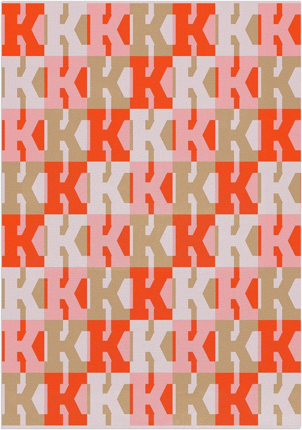 imageBaubleBar On Repeat Custom Throw Blanket NaturalBeige Letter SPinkOrange