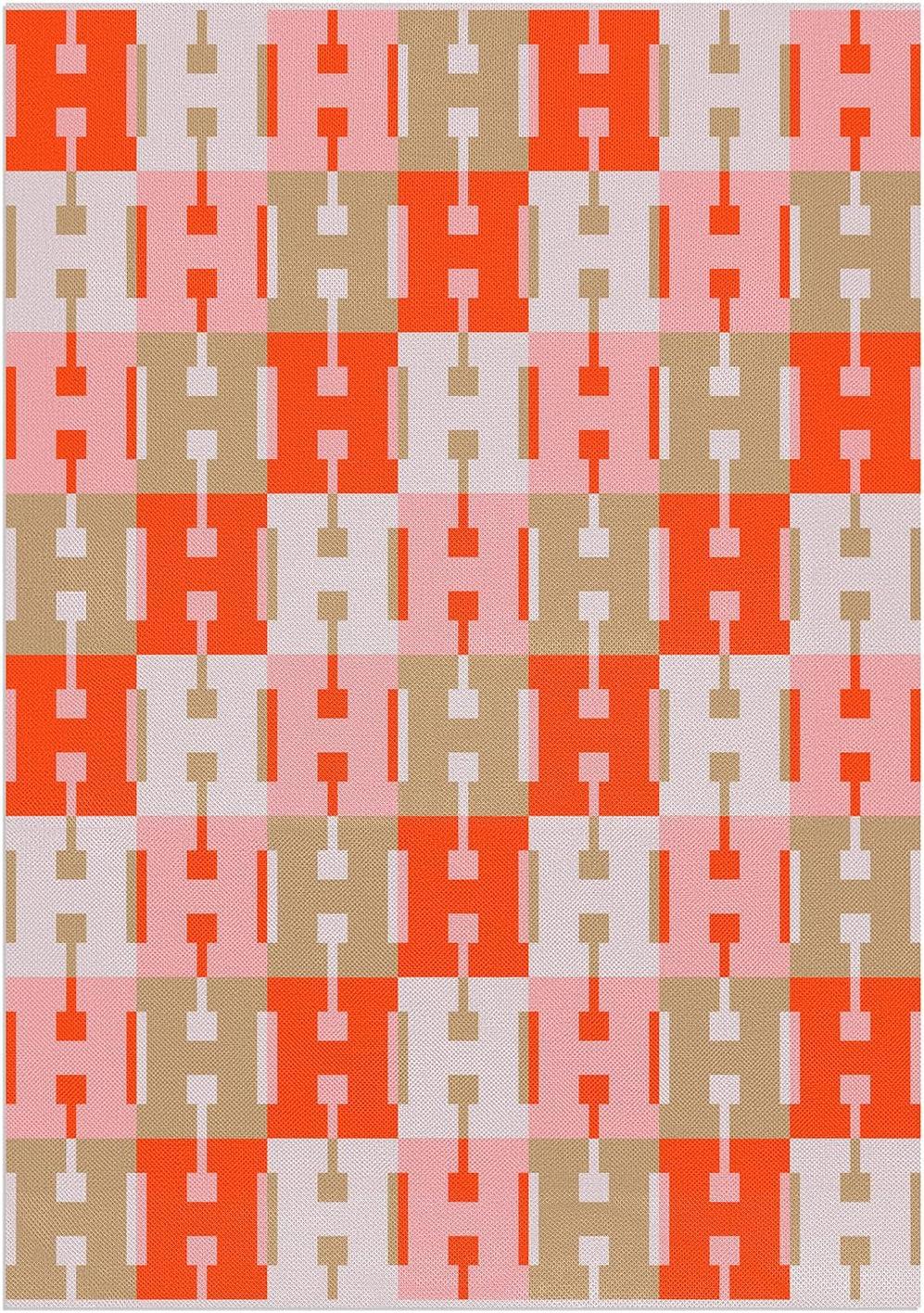 imageBaubleBar On Repeat Custom Throw Blanket NaturalBeige Letter SPinkOrange
