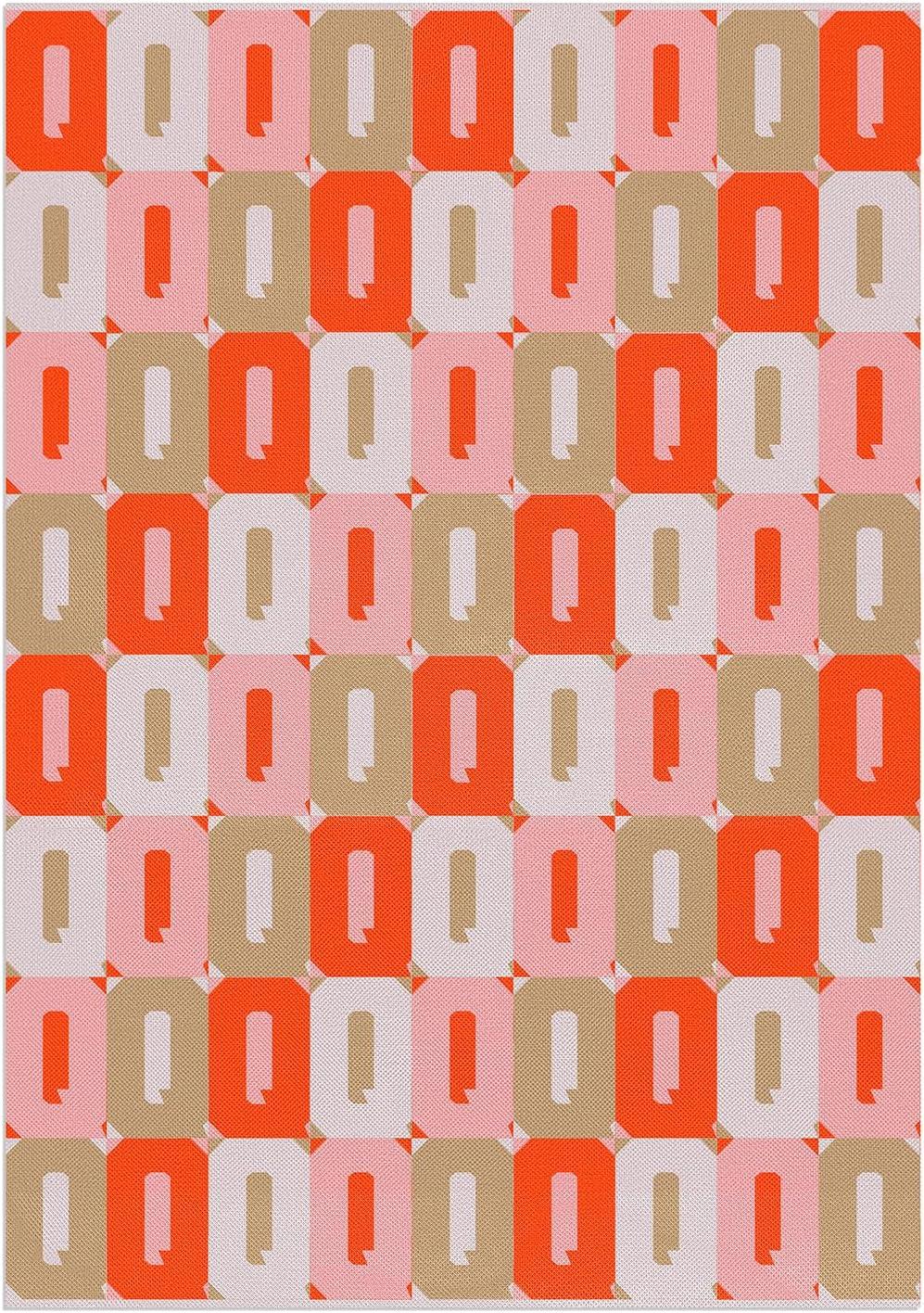 imageBaubleBar On Repeat Custom Throw Blanket NaturalBeige Letter SPinkOrange