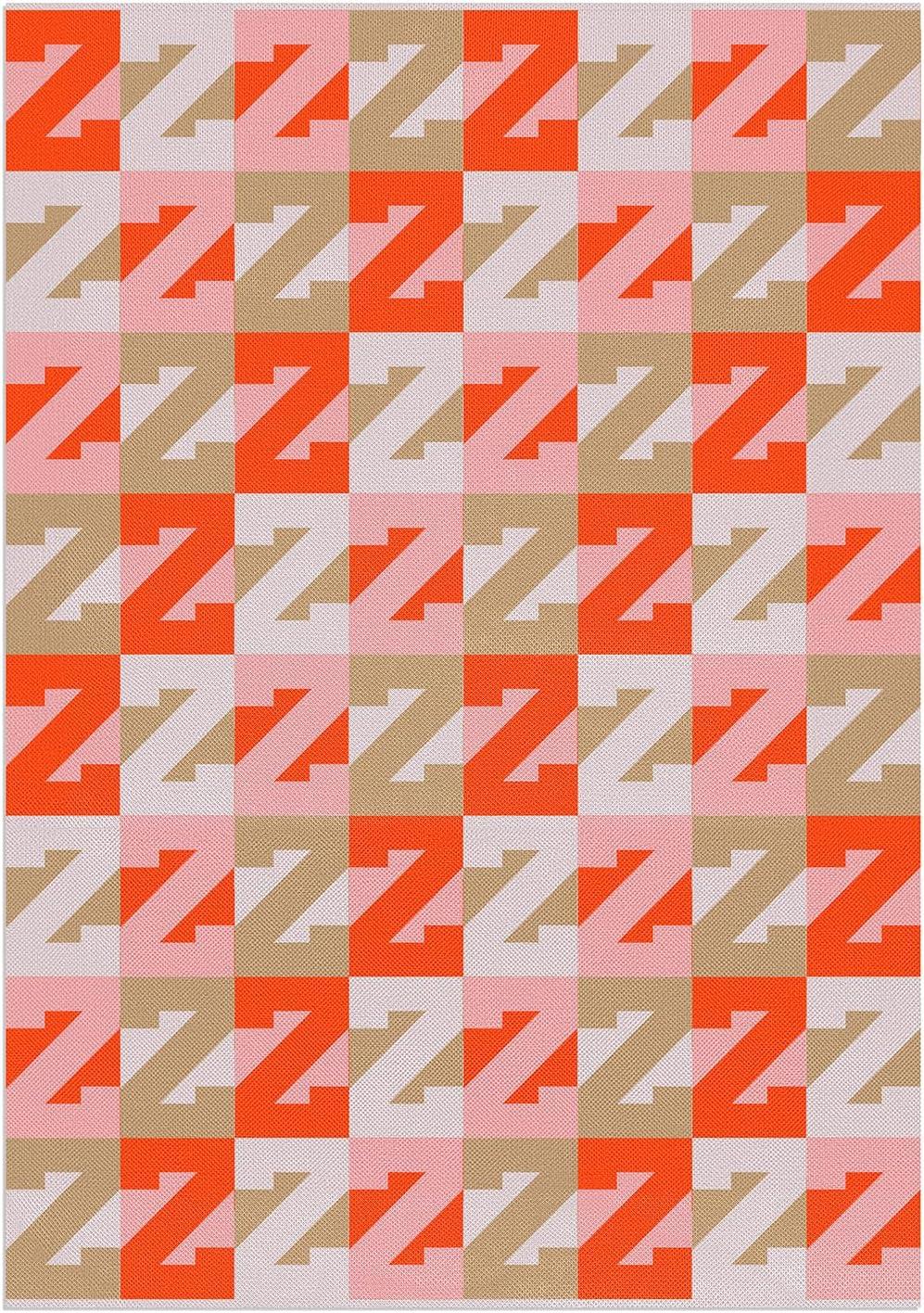 imageBaubleBar On Repeat Custom Throw Blanket NaturalBeige Letter SPinkOrange