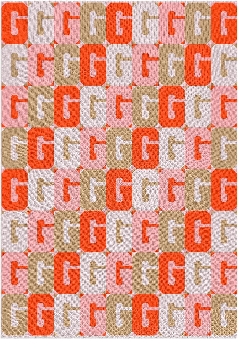 imageBaubleBar On Repeat Custom Throw Blanket NaturalBeige Letter SPinkOrange