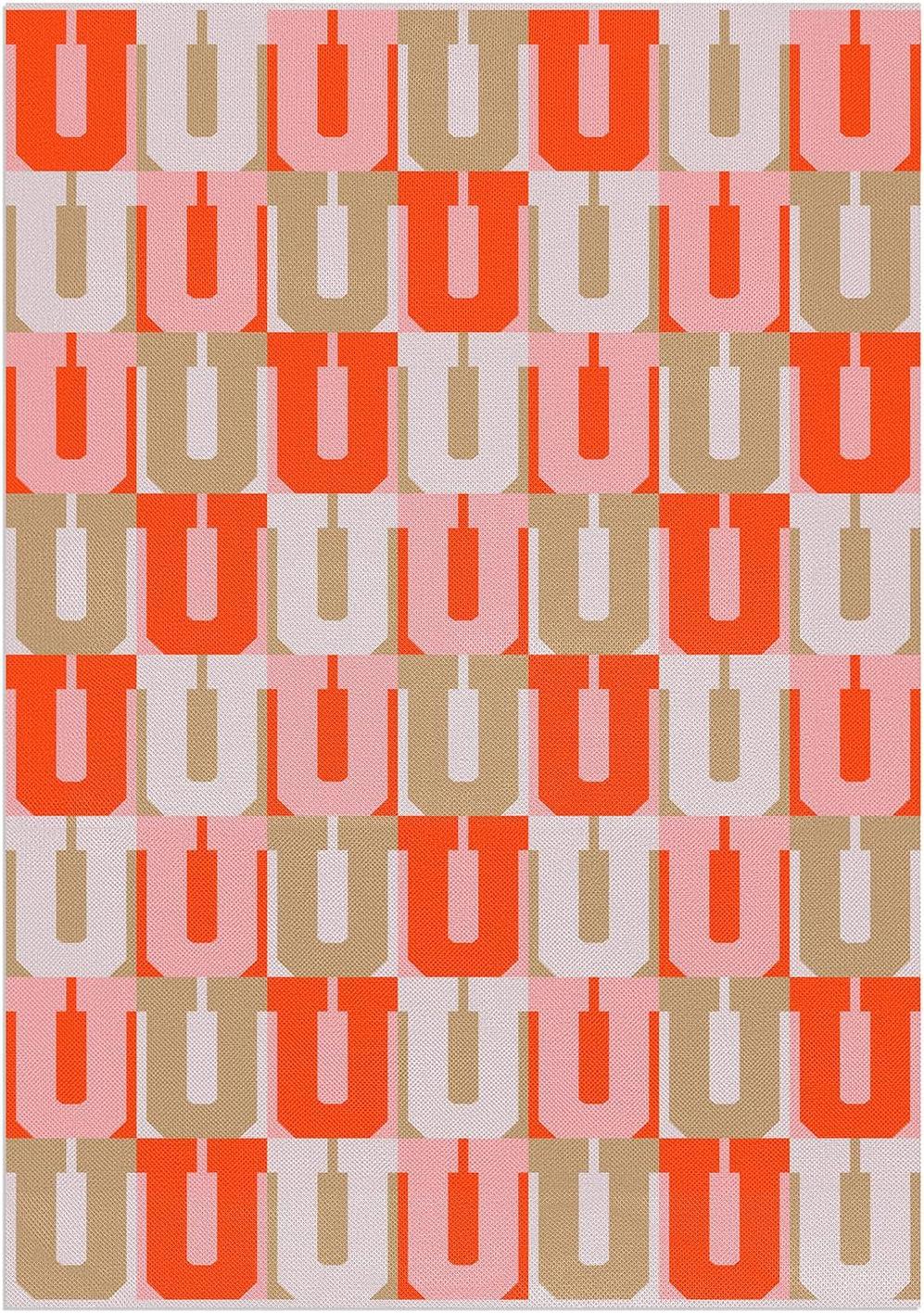 imageBaubleBar On Repeat Custom Throw Blanket NaturalBeige Letter SPinkOrange