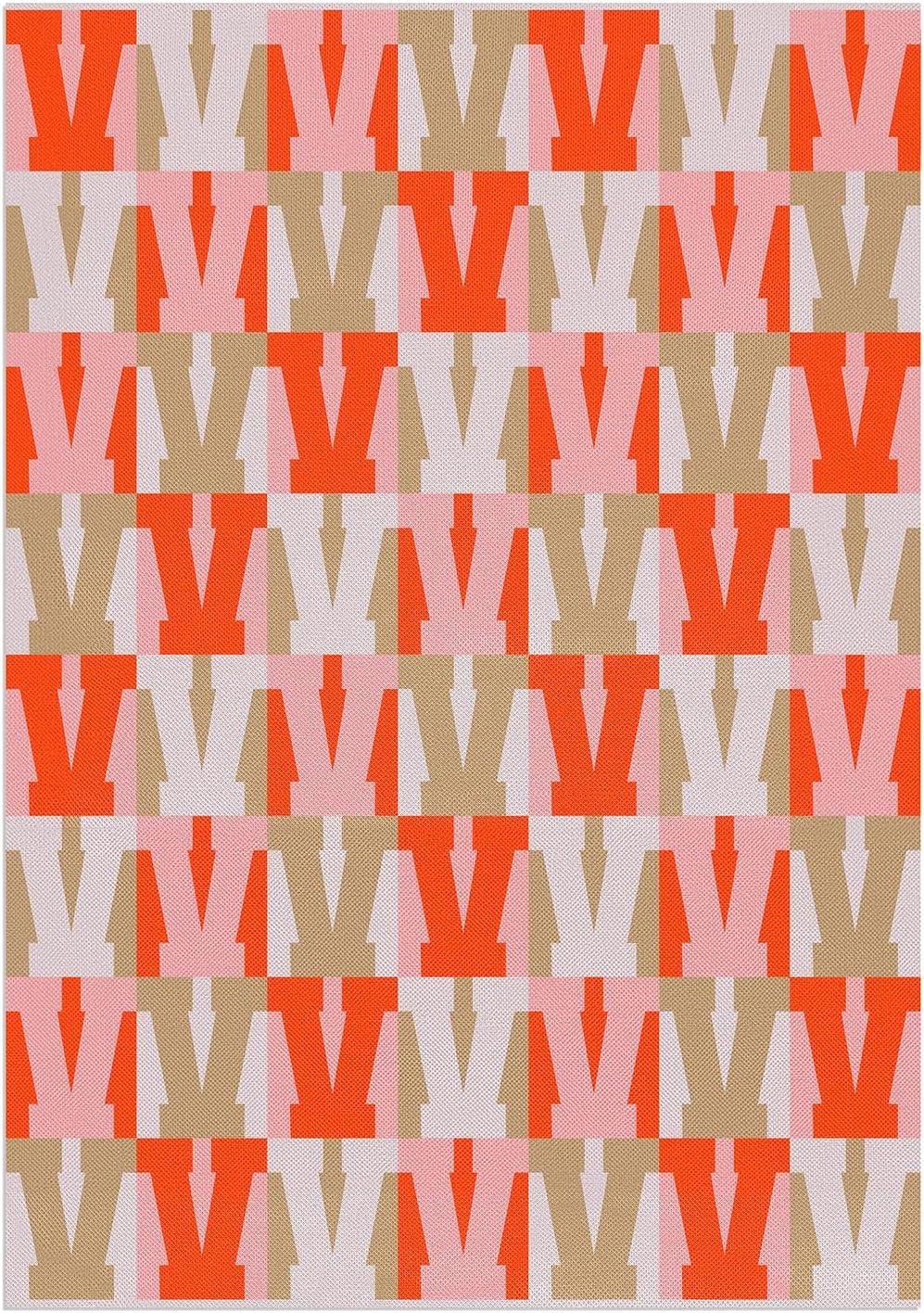 imageBaubleBar On Repeat Custom Throw Blanket NaturalBeige Letter SPinkOrange