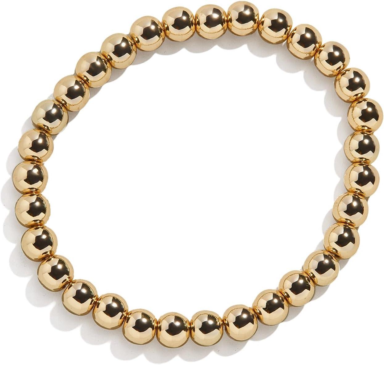 imageBaubleBar Pisa Stretch Bracelet GoldPlated Beaded Bracelet for Women Stacking Ball Bracelet Trendy and HypoallergenicGold