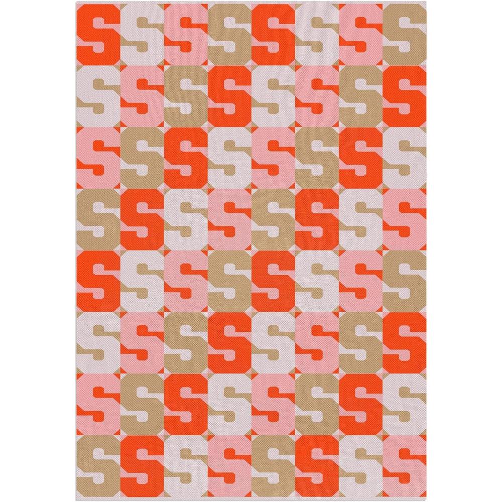 imageBaubleBar On Repeat Custom Throw Blanket NaturalBeige Letter SPinkOrange