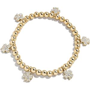 BaubleBar Divine Energy Pisa Bracelet, Trendy Fashion Jewelry, Stretch Bracelets for All Ages, Stackable and Beautiful(Clover)