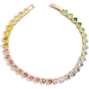 BaubleBar Kali Tennis Bracelet for Women – Classic Gold-Plated Bracelet w/Cubic Zirconia Crystals, Hypoallergenic, Perfect for Stacking, Women’s Jewelry(Rainbow Ombre)
