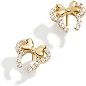 BaubleBar Disney’s Minnie Mouse 18K Gold-Plated Sterling Silver Earrings – Clear/Gold