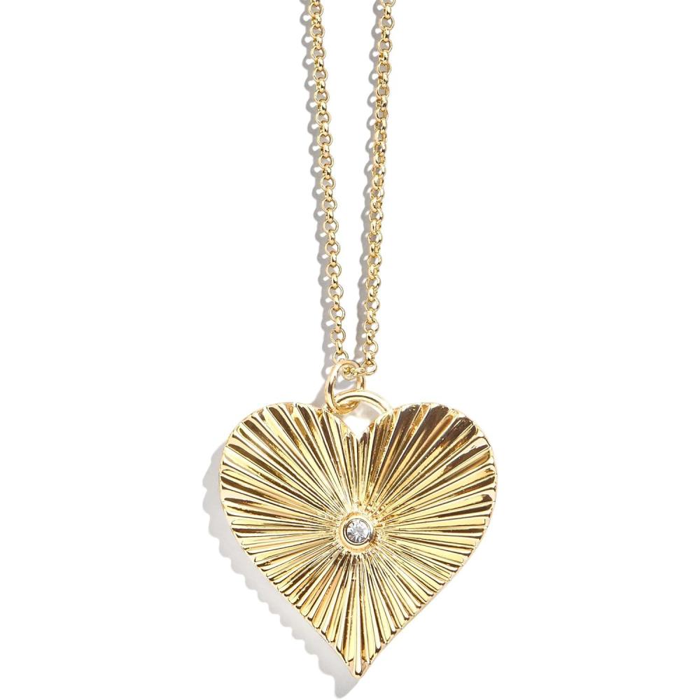 image:imageBaubleBar High Frequency Heart Pendant Necklace  Hypoallergenic 21 GoldPlated Brass with Beautiful Glass Stones