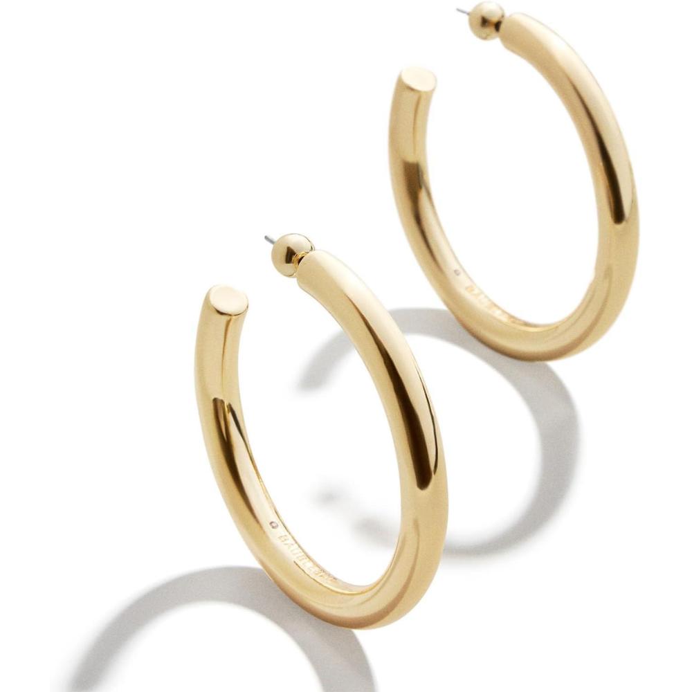 image:imageBaubleBar Dalilah GoldPlated Hoop Earrings for Women  Lightweight Hypoallergenic GoldPlated Hoops with Post Back ClosureChunky  46 mm