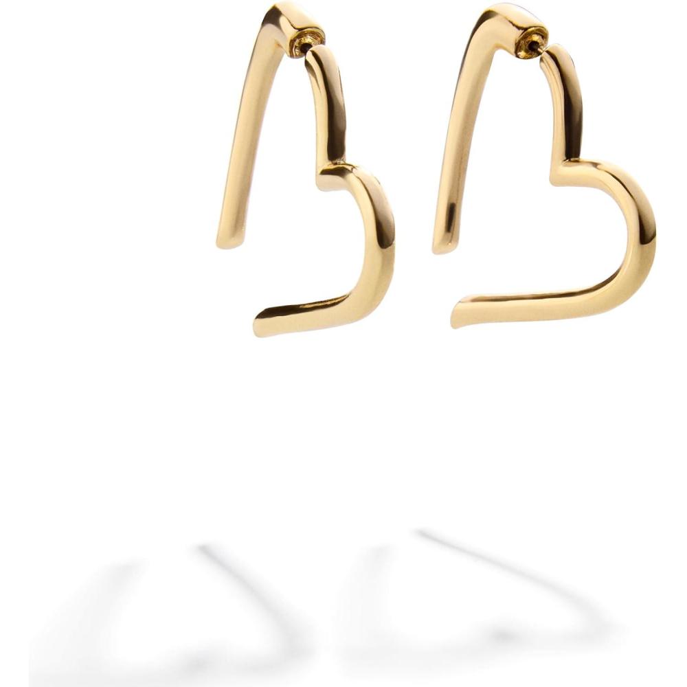 image:imageBaubleBar Heart Earrings Collection for Women Gold Plated Hypoallergenic Fashion JewelryEmory Hoop  ClearGold