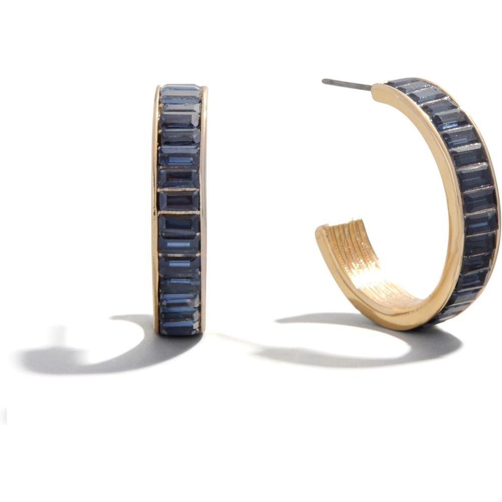 image:imageBaubleBar Hoop and Drop Earrings for Women Fashion Jewelry Beautiful and Giftable EarringsDark Blue Hoop