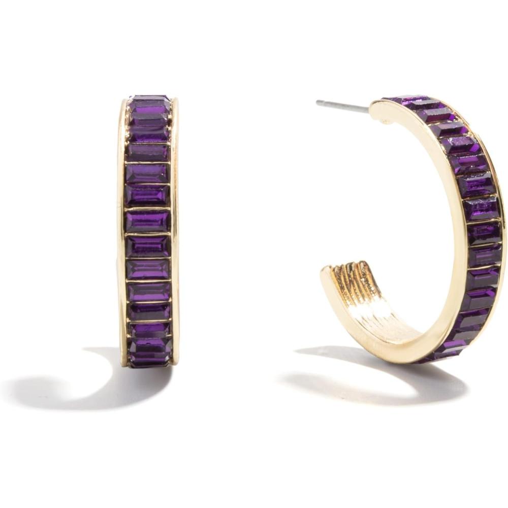 image:imageBaubleBar Hoop and Drop Earrings for Women Fashion Jewelry Beautiful and Giftable EarringsDark Purple Hoop